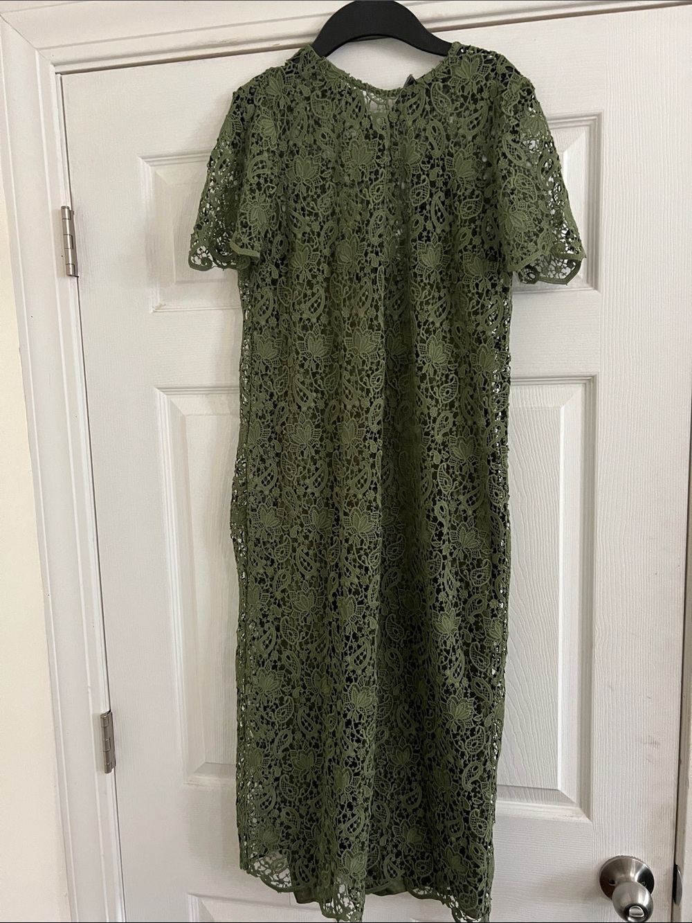 Zara Olive Lace Midi Dress